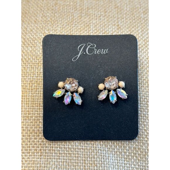 J.Crew Multicolor Rhinestone Pierced Earrings - NWOT - Picture 1 of 3